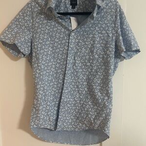 J. Crew Men's Blue Floral Button Down Shirt